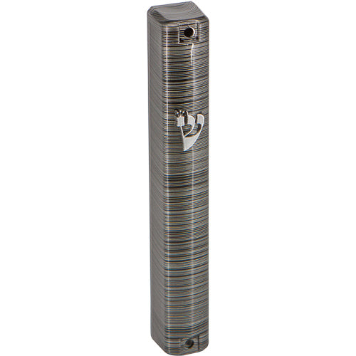 MEZUZAH CASE STRIPES/CHECKERS 15CM