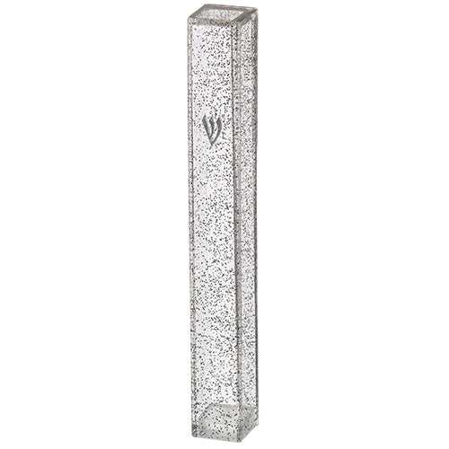 MEZUZAH CASE CLEAR GLITTER 12CM