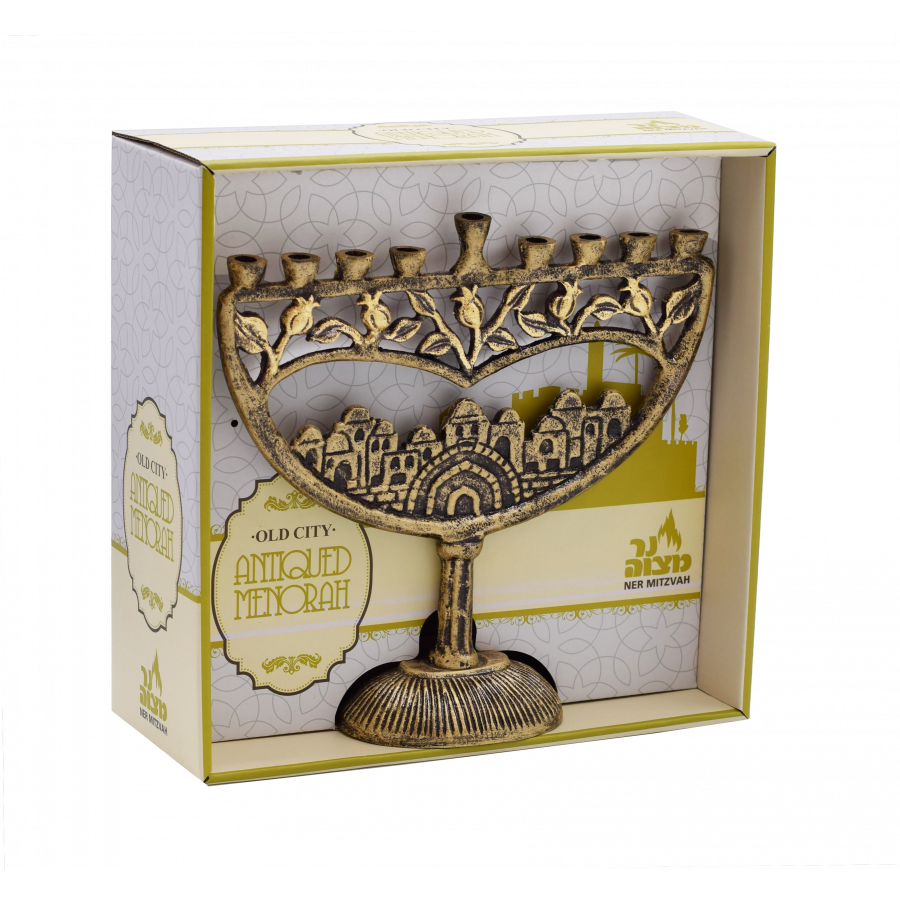 MENORAH CANDLE BRONZE OLD CITY
