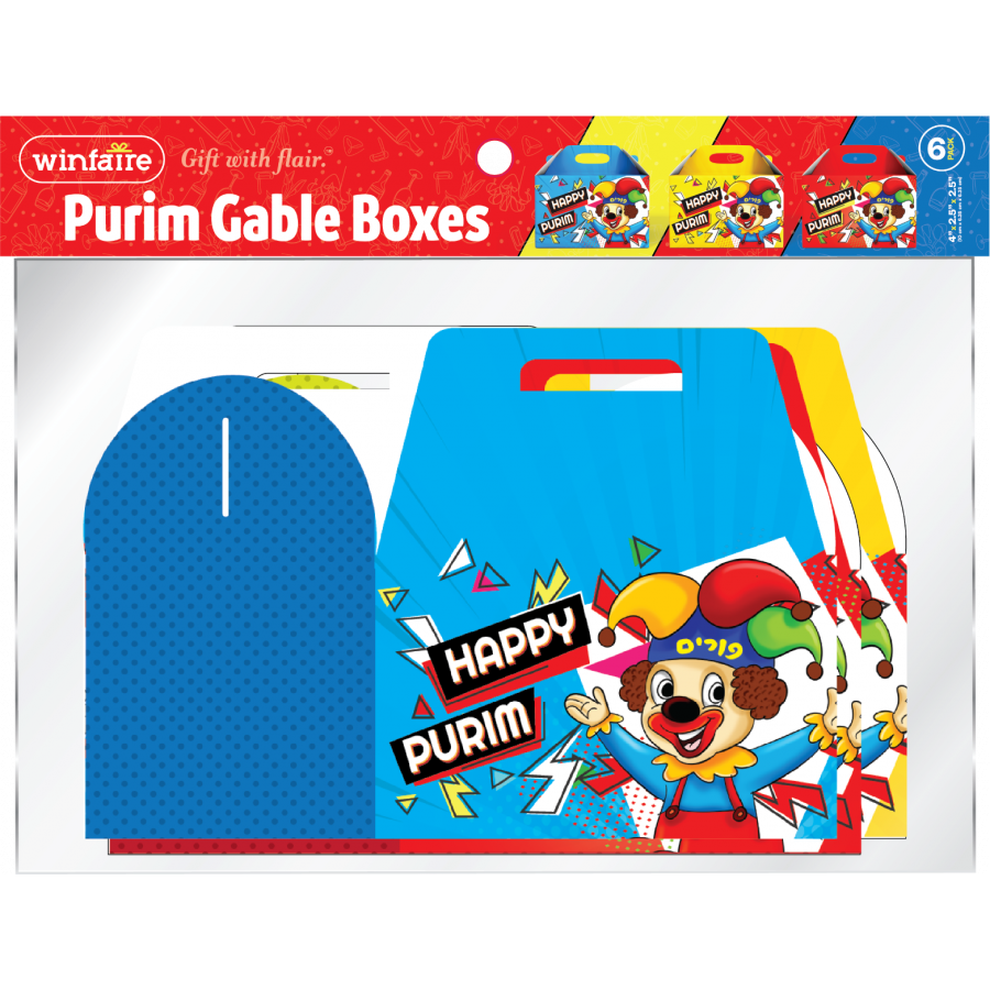 PURIM SMALL BOX COLORFUL 6PK