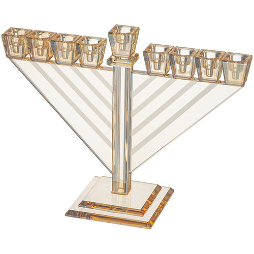 MENORAH OIL GLASS GOLD RAMBAM