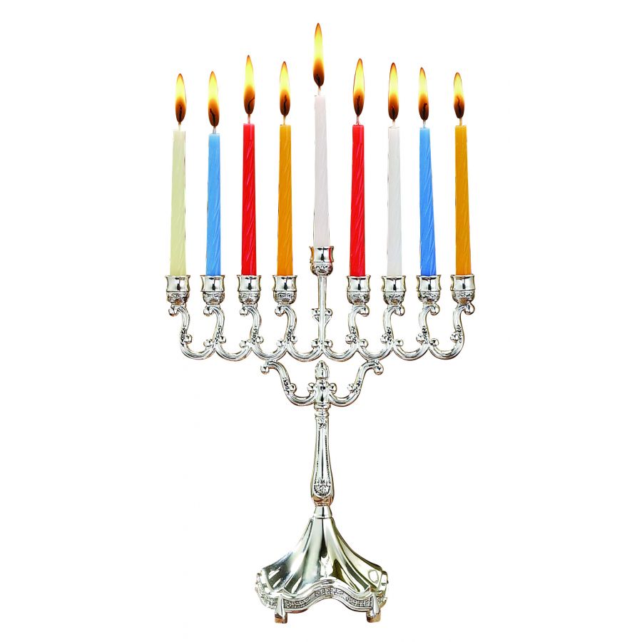 MENORAH CANDLE SILVER 8.5'' SHINY