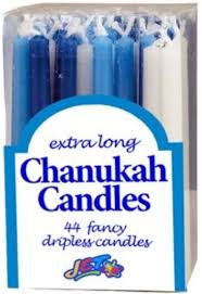 CHANUKAH CANDLES LONG BL/WHITE