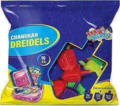 COLORFUL DREIDEL 10PK BAG