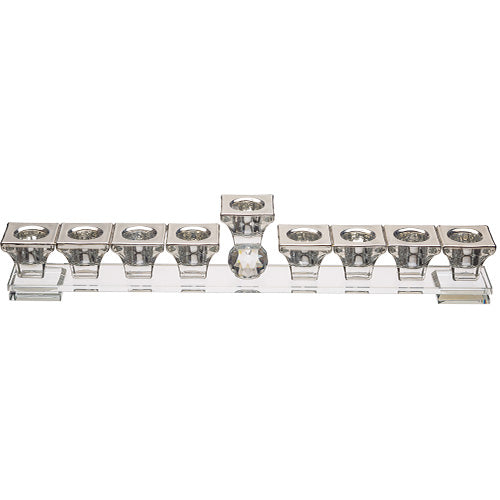 MENORAH OIL GLASS STRIP W/SILVER