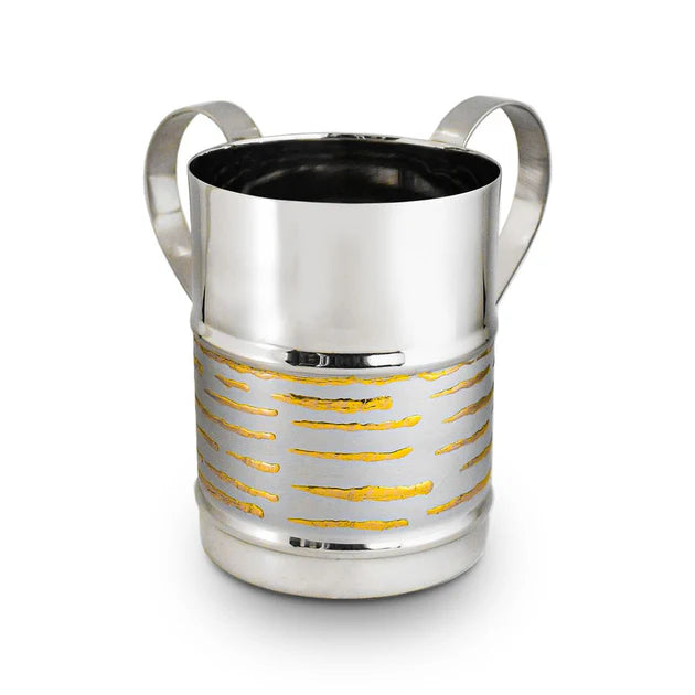 WASH CUP SILVER W/ GOLD HIGLIGHTS