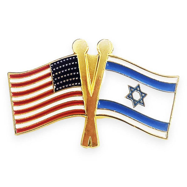 PIN FLAG AMERICAN/ISRAEL FLAG