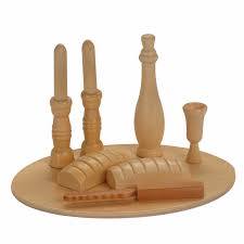 SHABBAT FOOD SET WOOD MINI UNPAINTED
