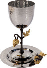 KIDDUSH CUP & TRAY EMANUEL stem grapes