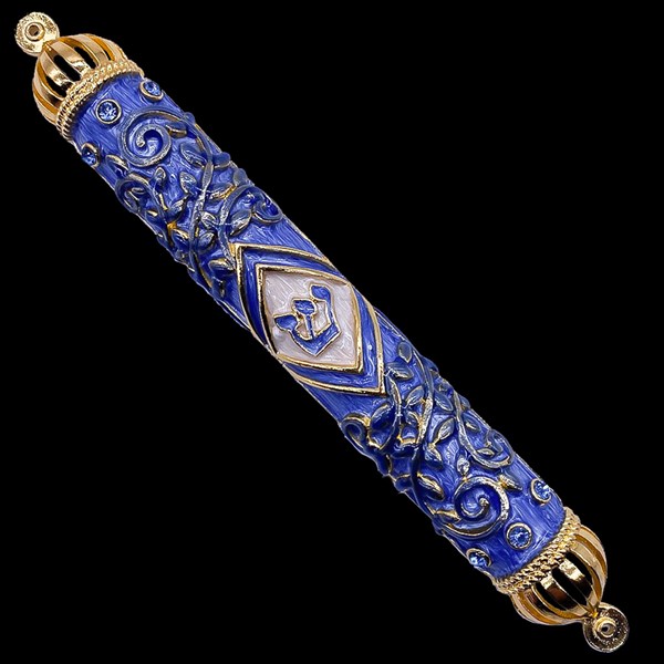 MEZUZAH EMANUEL JEWELED LEAVES