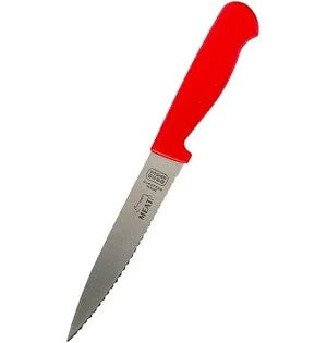 KNIFE SERRATED CURVED RED/BLUE