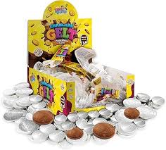 CHOCOLATE COINS SILVER PAREVE BOX 24