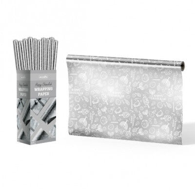 CHANUKAH GIFT WRAP 30'' ROLL SILVER