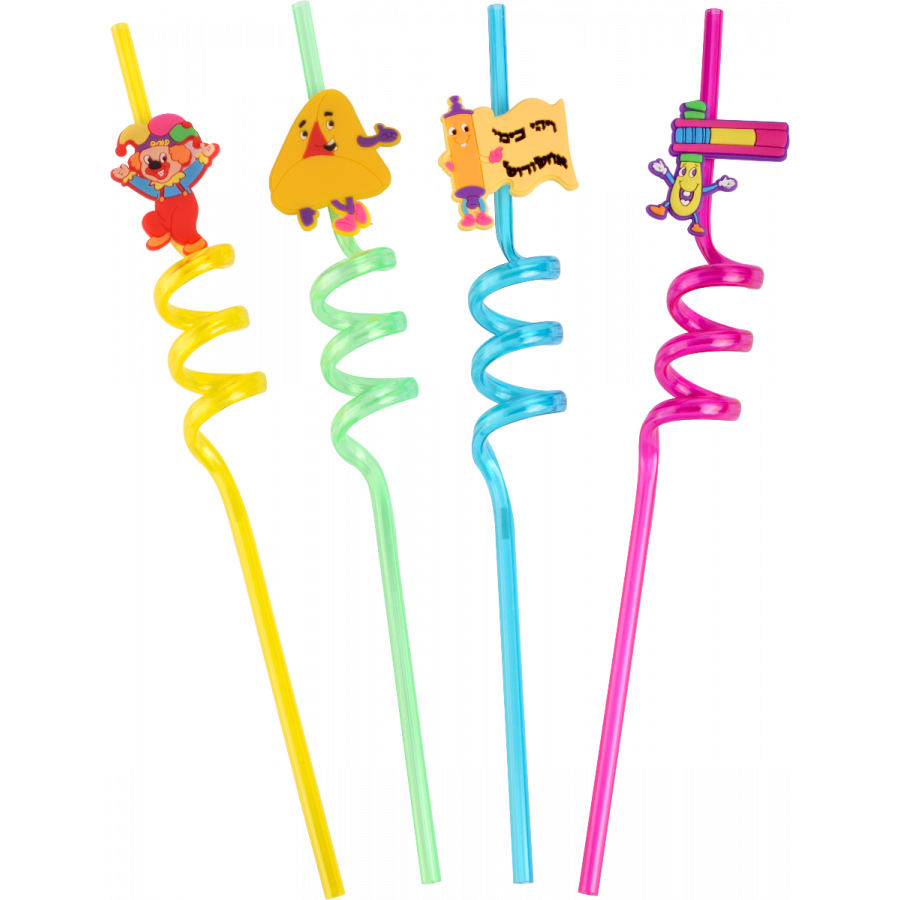 PURIM STRAWS 4PK