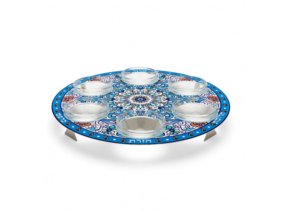 SEDER PLATE W/GLASS ISRAEL MUSEUM