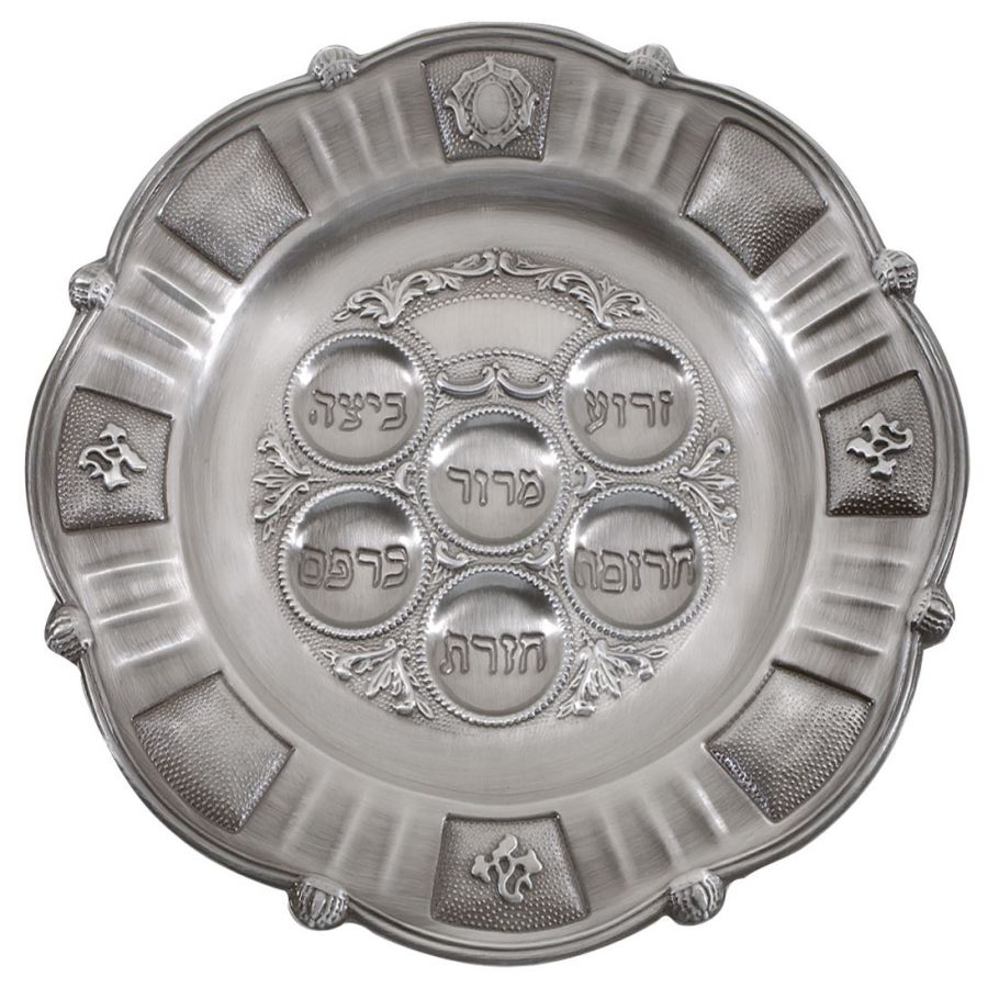 SEDER PLATE PEWTER 15 INCH