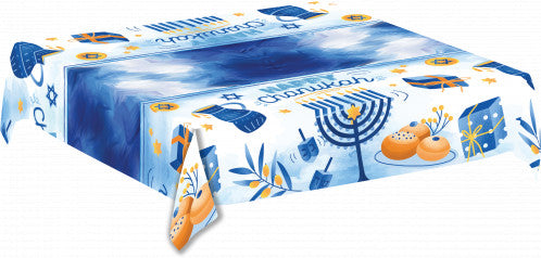 TABLECLOTH CHANUKAH PLASTIC DISPOSABLE