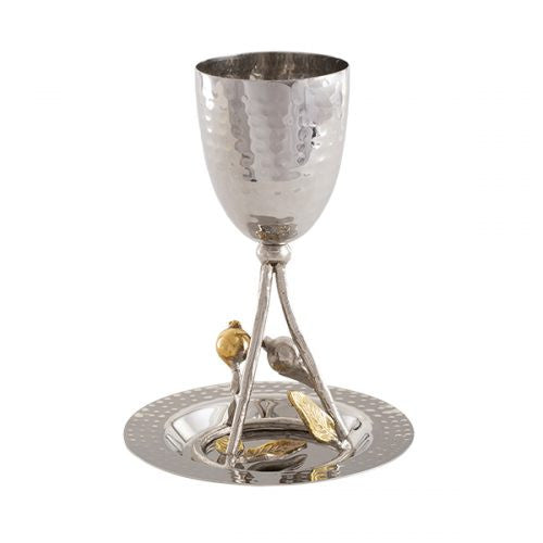 KIDDUSH CUP EMANUEL pomegranate triangle stem