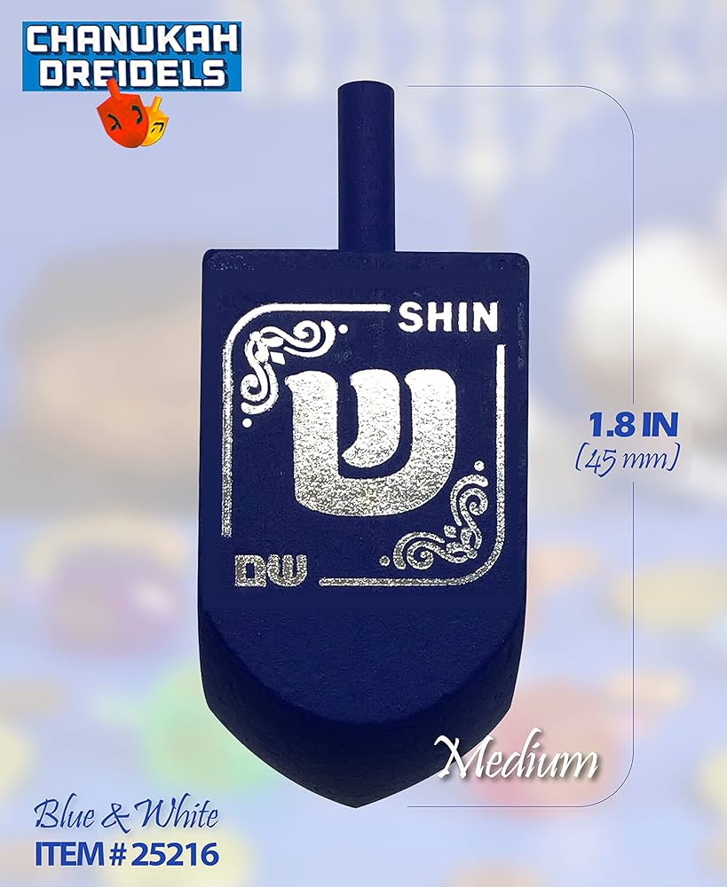 DREIDEL WOOD BLUE OR WHITE