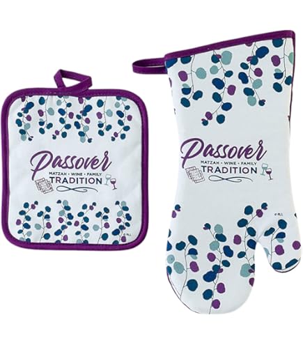PASSOVER POT HOLDER & MITT-PURPLE
