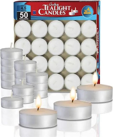 CANDLE TEA LIGHTS 50CT bag