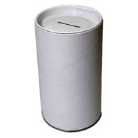 TZEDAKA BOX SMALL WHITE ROUND
