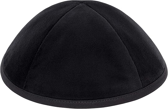 YARMULKA BLACK VELVET W/RIM IKIPPAH