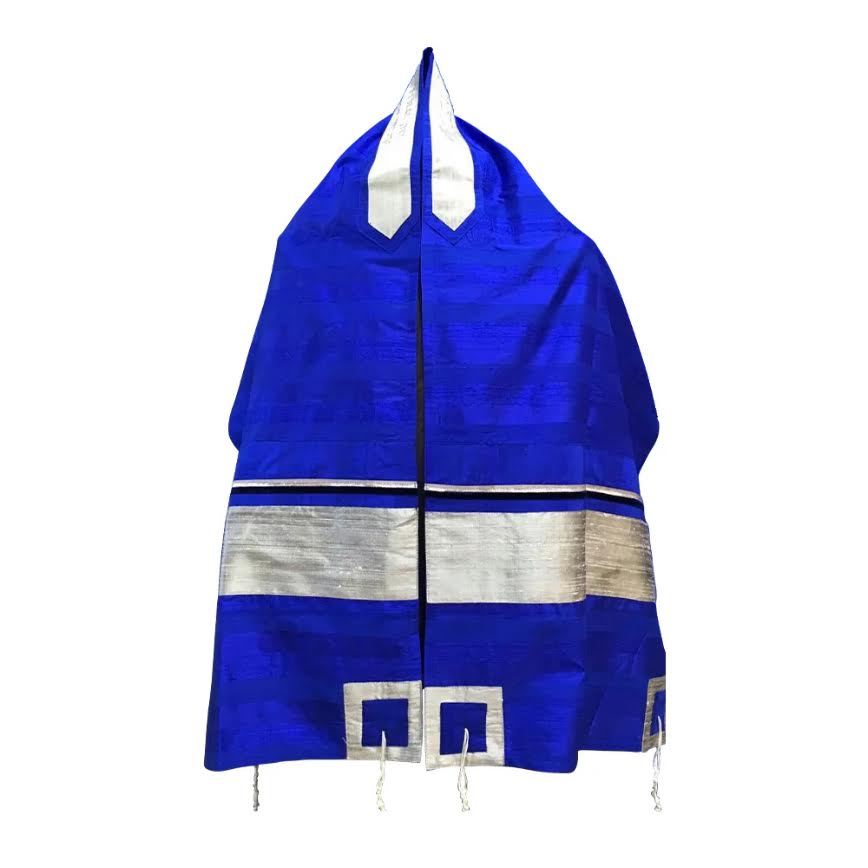 TALIS DESIGNER 20X73 W/BAG/KIPPA SILK BLUE/SILVER ON BLUE