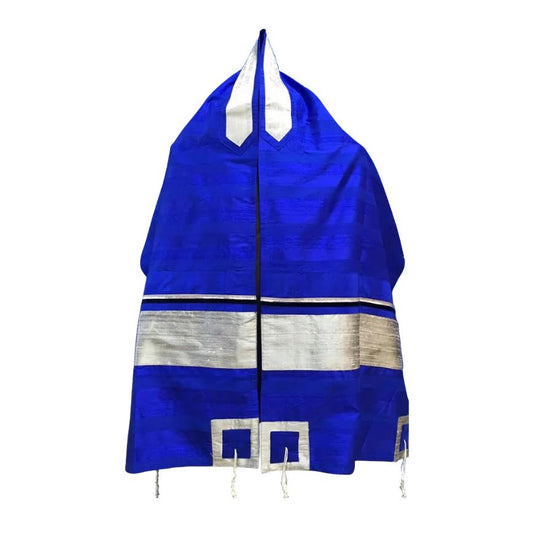 TALIS DESIGNER 20X73 W/BAG/KIPPA SILK BLUE/SILVER ON BLUE