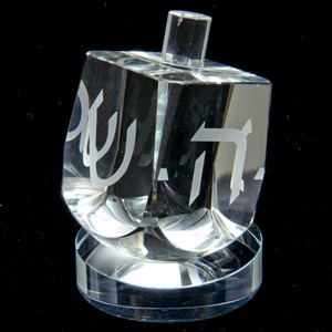 DREIDEL CRYSTAL GLASS W/STAND