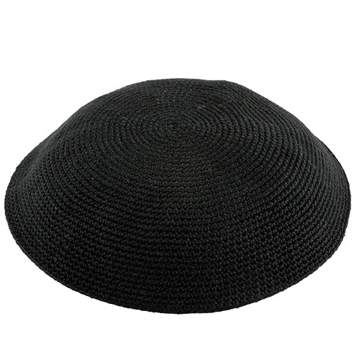 YARMULKA KNIT BLACK 15CM