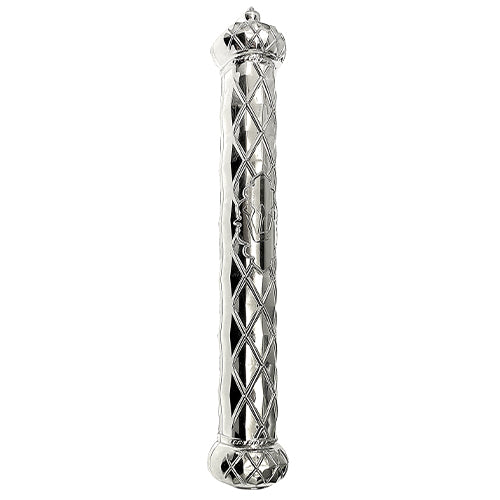 MEZUZAH CASE SILVER CROWN 15CM