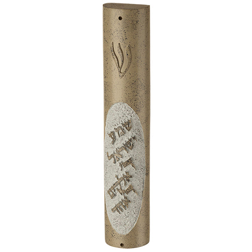 MEZUZAH CASE GREY STONE W/SHEMA