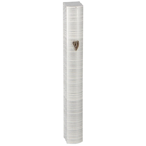 MEZUZAH CASE ALUMINUM W STRIPES