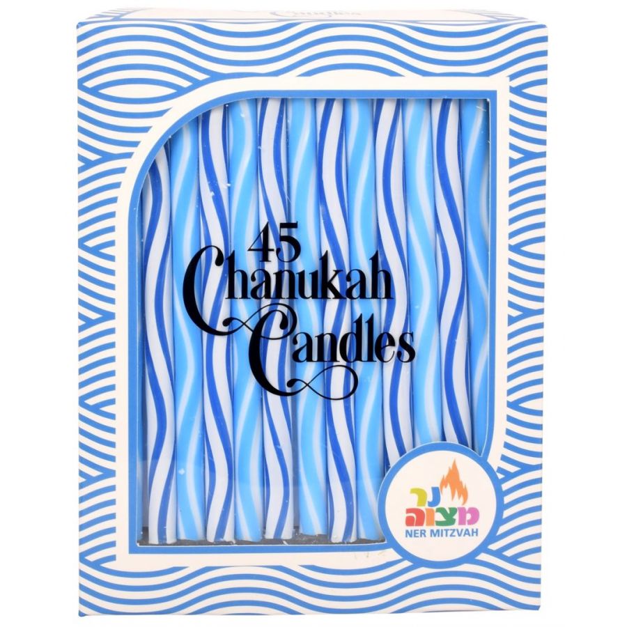 CANDLES CHANUKAH BLUE/WHITE SWIRL
