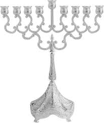MENORAH CANDLE SILVER 8'' FILIGREE
