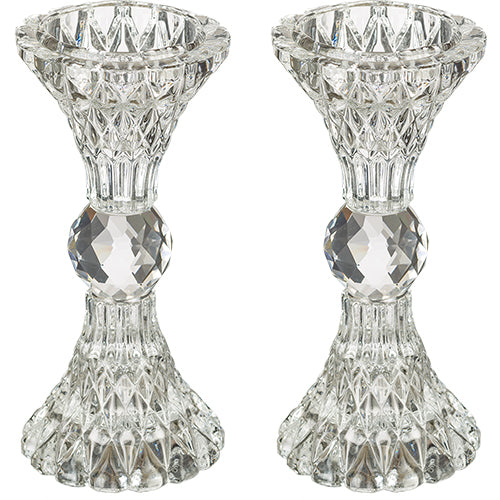 CANDLESTICKS GLASS CRYSTAL 5''