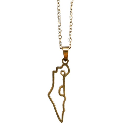 NECKLACE ISRAEL MAP GOLD