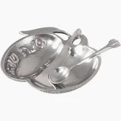APPLE/HONEY DISH ALUM W/SPOON