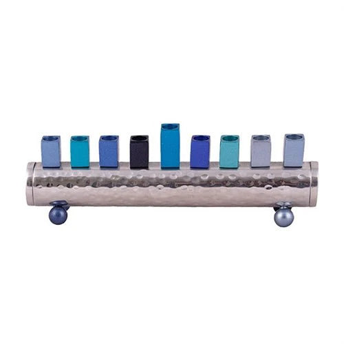 MENORAH CANDLE EMANUEL STRIP-PINK/BLUE