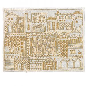 CHALLAH COVER EMBROIDERED JERUSALEM GLD