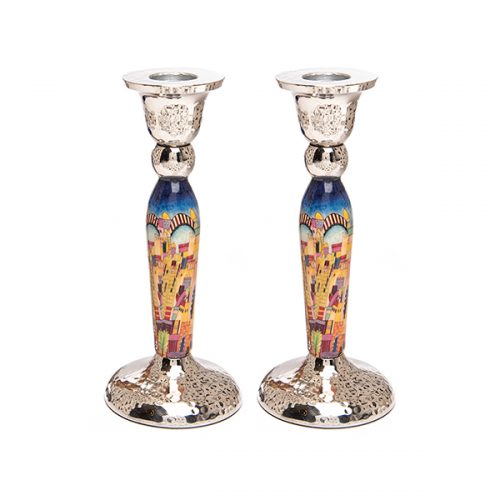 CANDLESTICKS EMANUEL PAINTED JERUSALEM