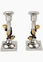 CANDLE STICKS EMANUEL SQUARE BOTTOM POM