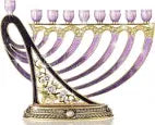 MENORAH CANDLE JEWELED HARP