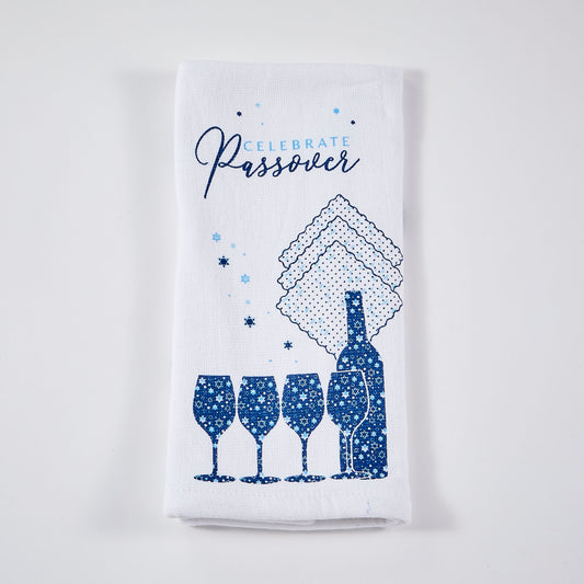 PASSOVER TOWEL MOSAIC WH/BL