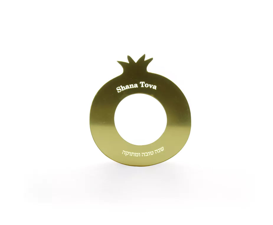 NAPKIN RINGS POMEGR GOLD/WOOD