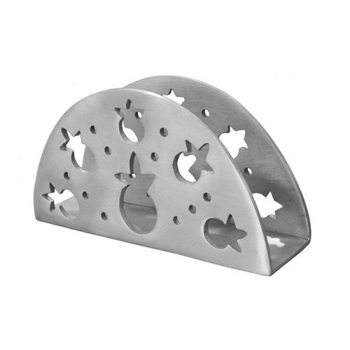 NAPKIN HOLDER EMANUEL SILVER POM