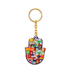 KEYCHAIN EMANUEL HAMSA JERUSALEM