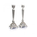 CANDLESTICKS SILVER SQ BASE 7''