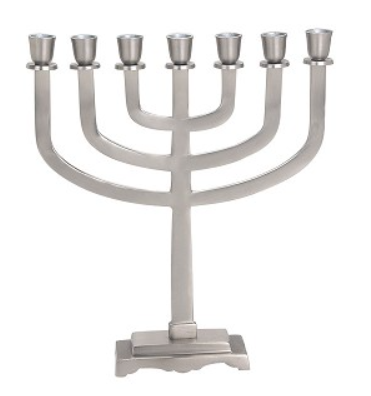 MENORAH 7 BRANCH ALUMINIM 12"